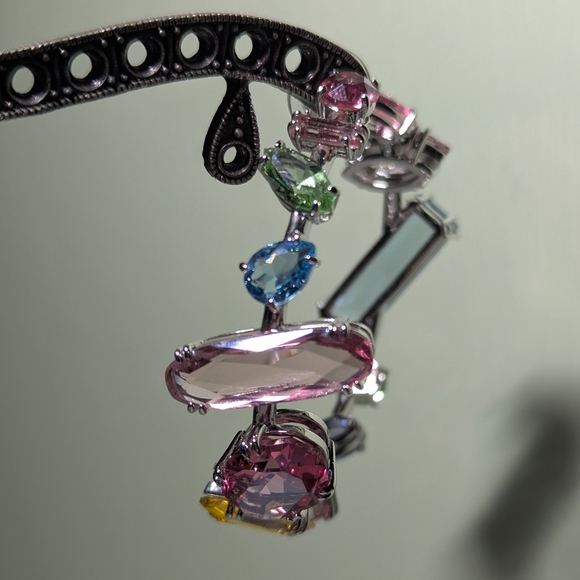 Swarovski Gema Colorful Mixed Cut Hoop Earrings - Picture 8 of 15